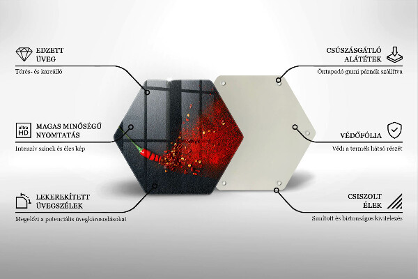 Chopping board glass Chilli pepper