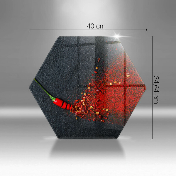 Chopping board glass Chilli pepper