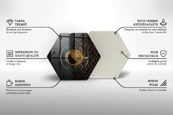 Chopping board glass Coffee and grains
