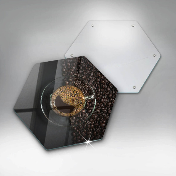 Chopping board glass Coffee and grains