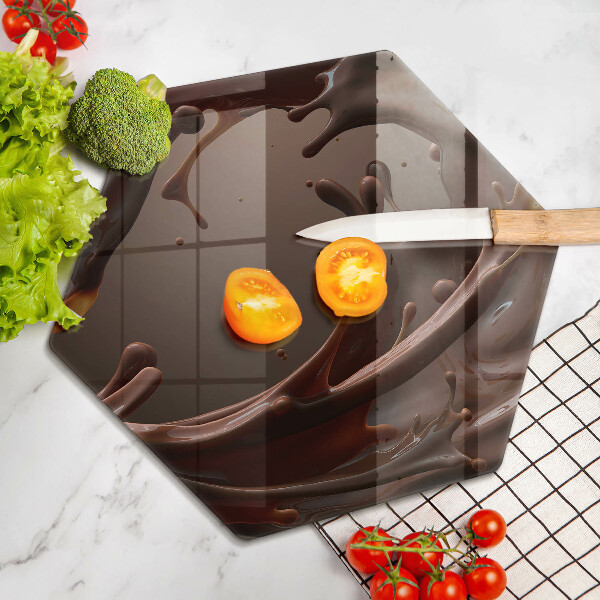 Chopping board glass Liquid chocolate