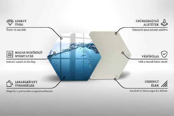 Chopping board glass Blue water