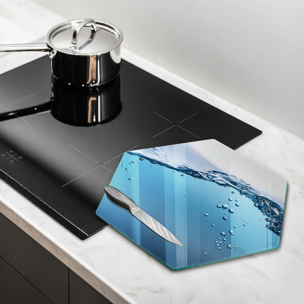 Chopping board glass Blue water