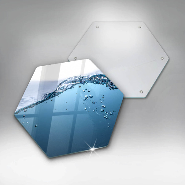 Chopping board glass Blue water