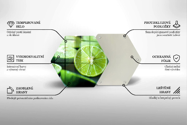 Chopping board glass Lime citruses