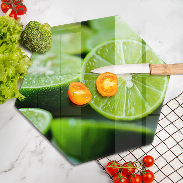 Chopping board glass Lime citruses