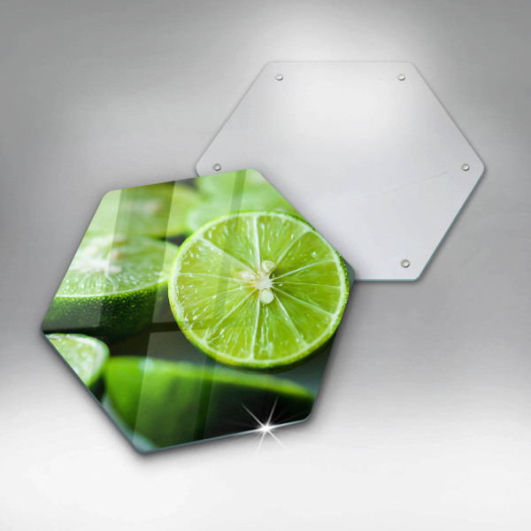 Chopping board glass Lime citruses
