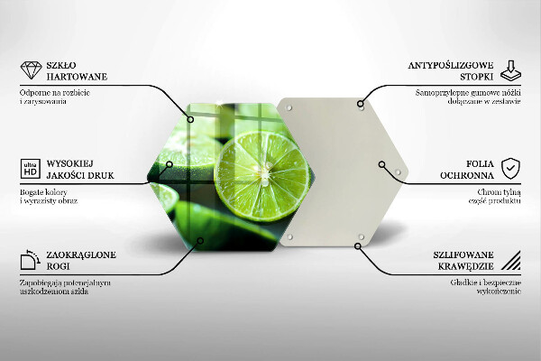 Chopping board glass Lime citruses