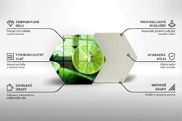 Chopping board glass Lime citruses