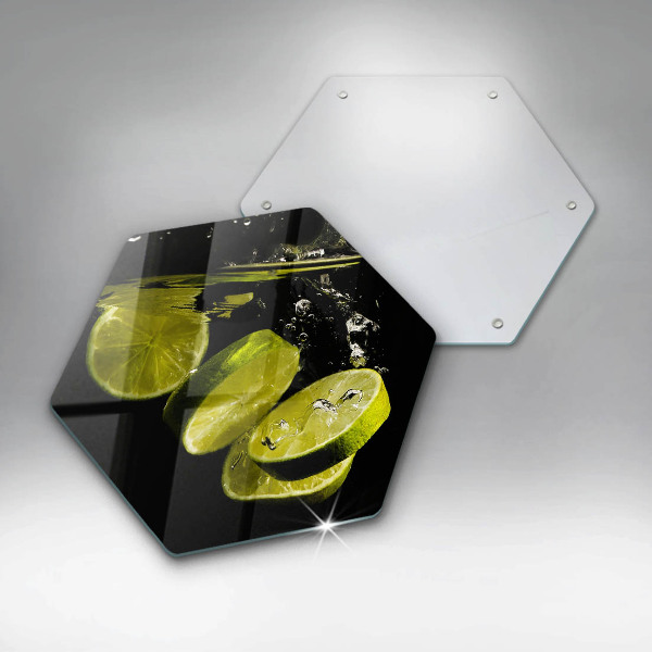 Chopping board glass Lime in water