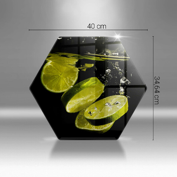Chopping board glass Lime in water