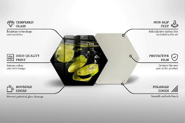 Chopping board glass Lime in water