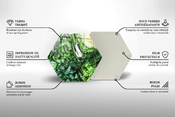 Chopping board glass Green vegetables