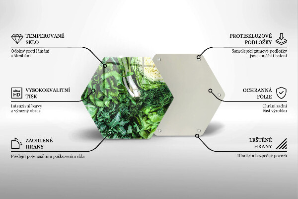 Chopping board glass Green vegetables