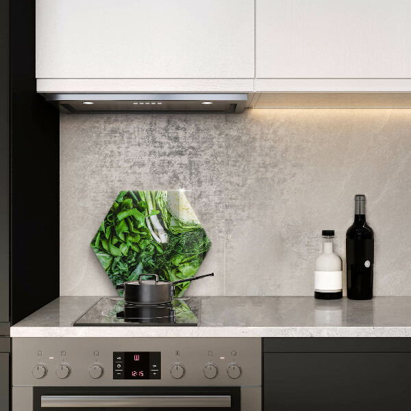 Chopping board glass Green vegetables