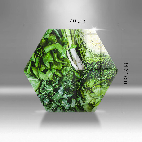 Chopping board glass Green vegetables