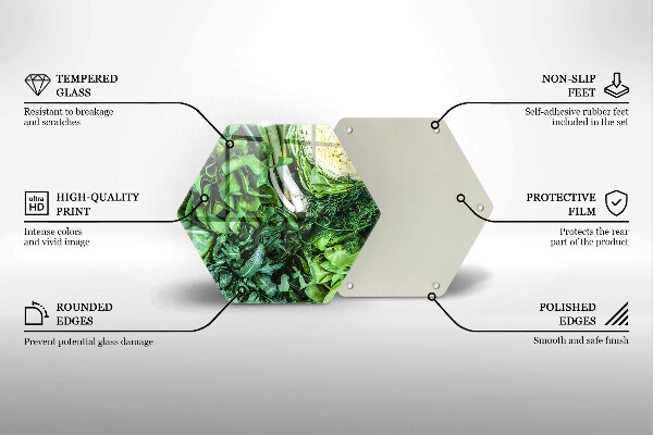 Chopping board glass Green vegetables