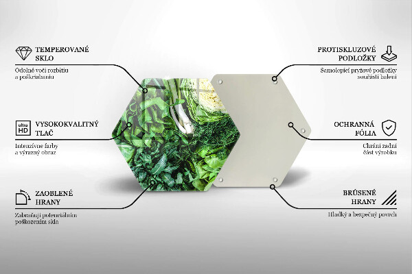 Chopping board glass Green vegetables