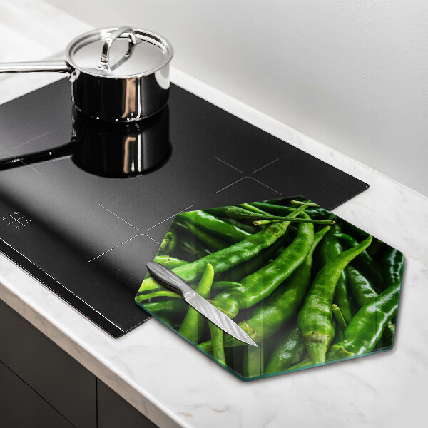 Chopping board glass Pods peas