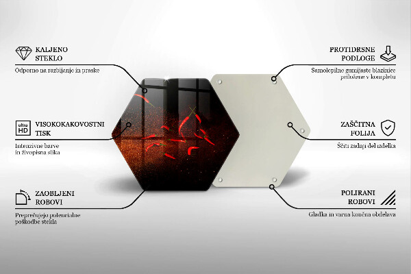 Chopping board glass Hot chili peppers