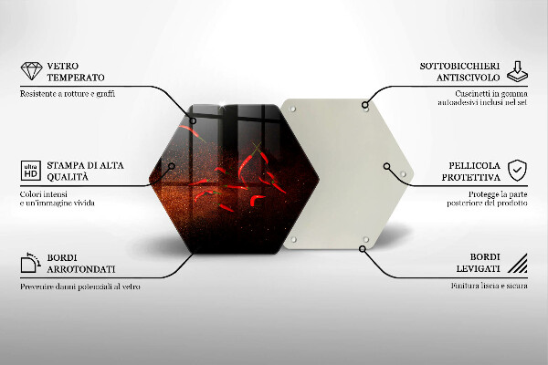Chopping board glass Hot chili peppers