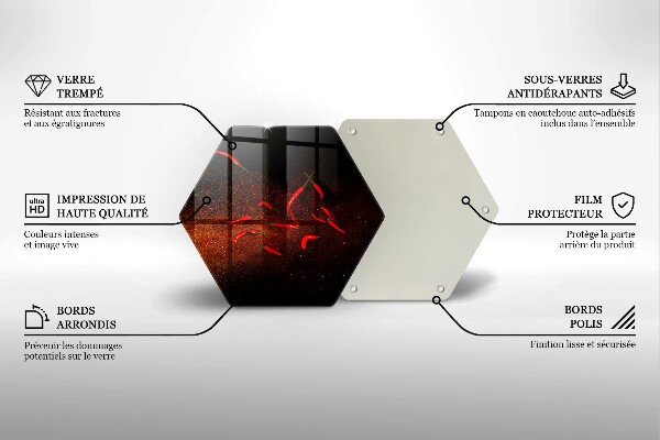 Chopping board glass Hot chili peppers