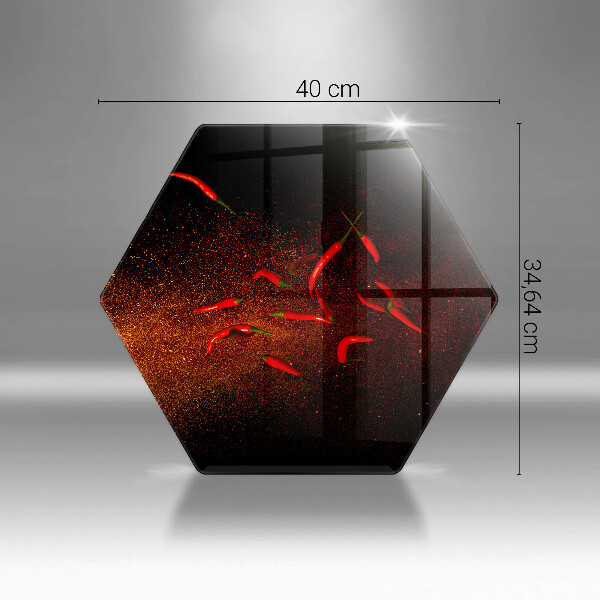 Chopping board glass Hot chili peppers