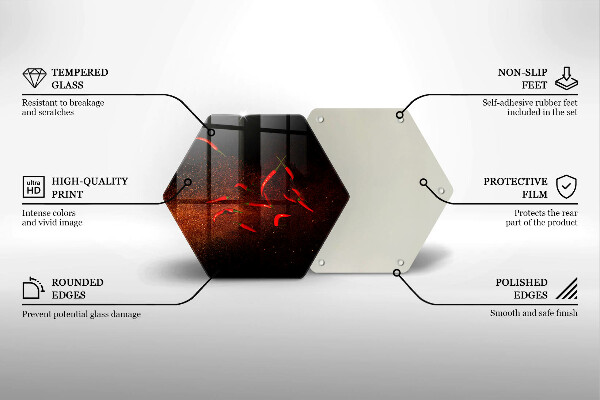 Chopping board glass Hot chili peppers