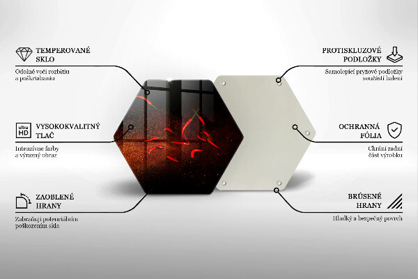 Chopping board glass Hot chili peppers