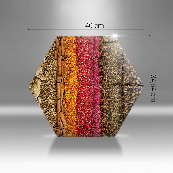 Chopping board glass Colorful spices