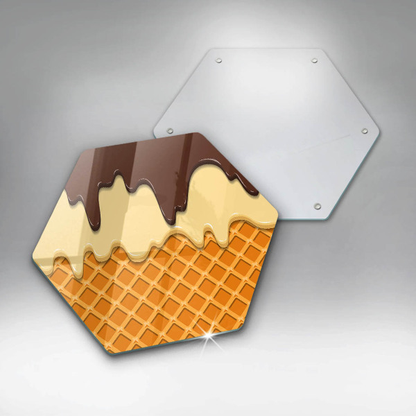 Chopping board glass Illustration of ice cream