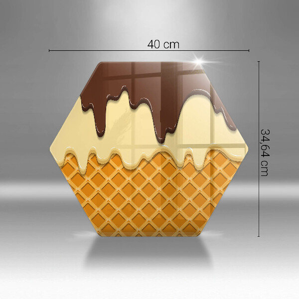 Chopping board glass Illustration of ice cream