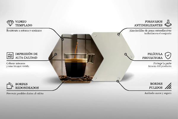Chopping board glass Glass and coffee beans