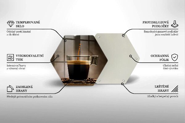 Chopping board glass Glass and coffee beans