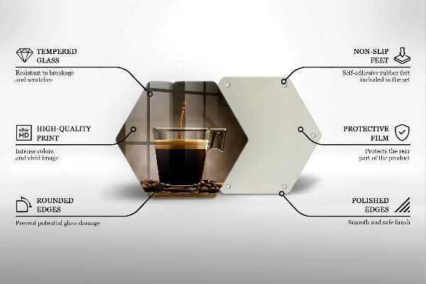 Chopping board glass Glass and coffee beans