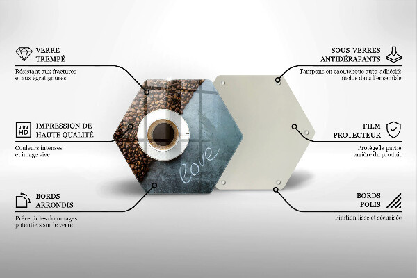 Chopping board Coffee beans and cup