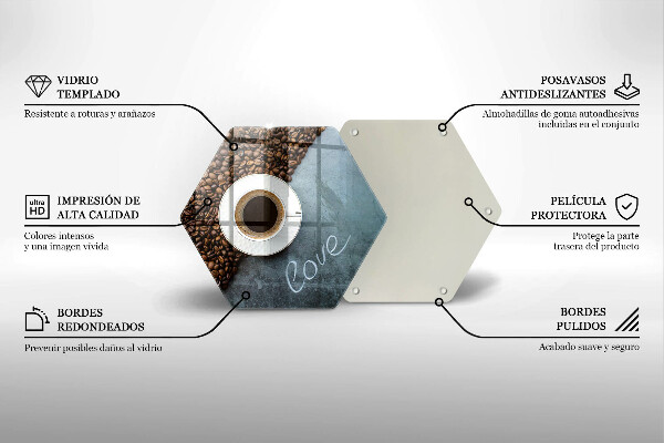 Chopping board Coffee beans and cup