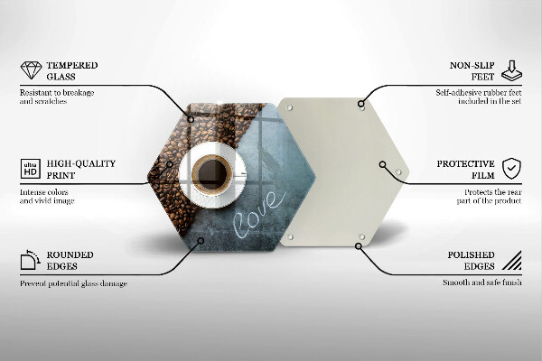 Chopping board Coffee beans and cup