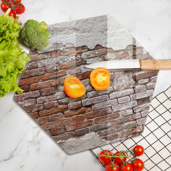 Chopping board Old wall of brick and concrete