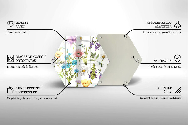 Kitchen worktop protector Flowers illustration