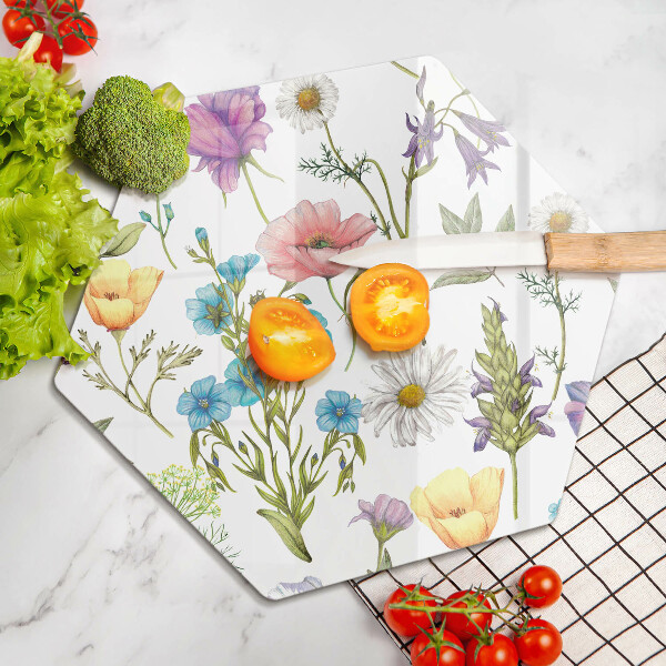 Kitchen worktop protector Flowers illustration