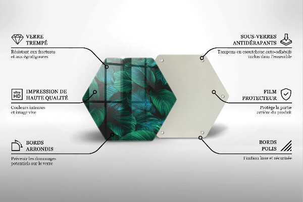 Chopping board glass Jungle leaves