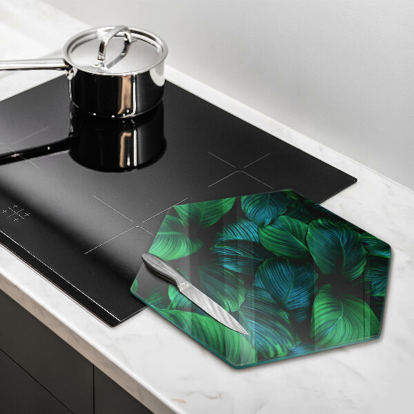 Chopping board glass Jungle leaves