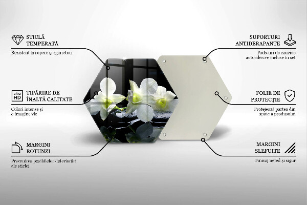 Cutting board Zen white flowers in water