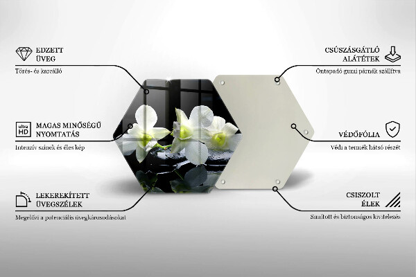 Cutting board Zen white flowers in water