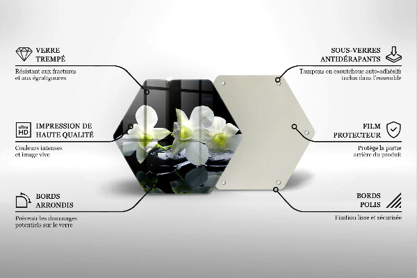 Cutting board Zen white flowers in water