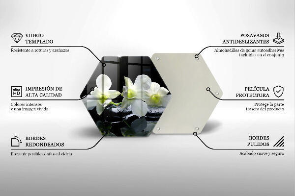 Cutting board Zen white flowers in water