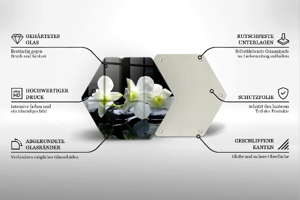 Cutting board Zen white flowers in water