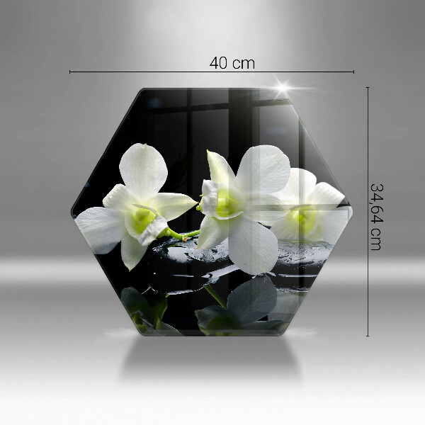 Cutting board Zen white flowers in water