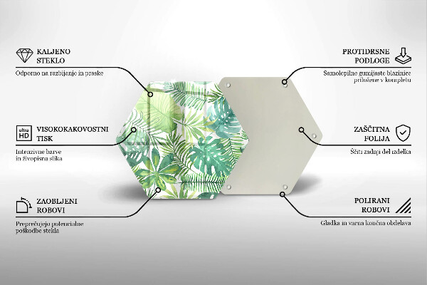 Kitchen worktop protector Boho watercolors leaves